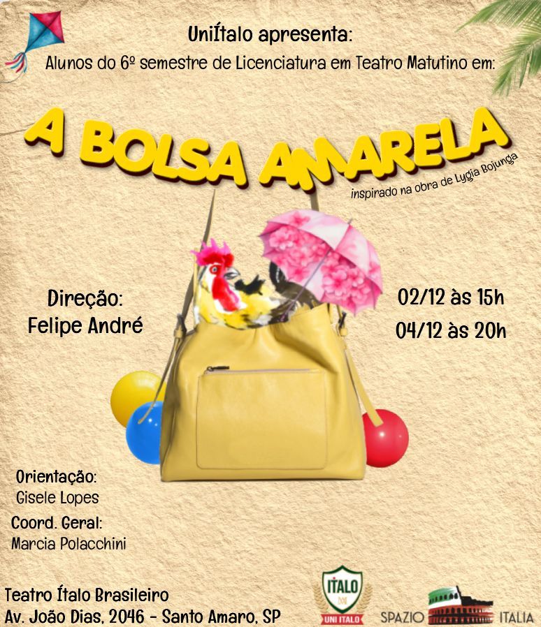Arte de divulgação de A Bolsa Amarela