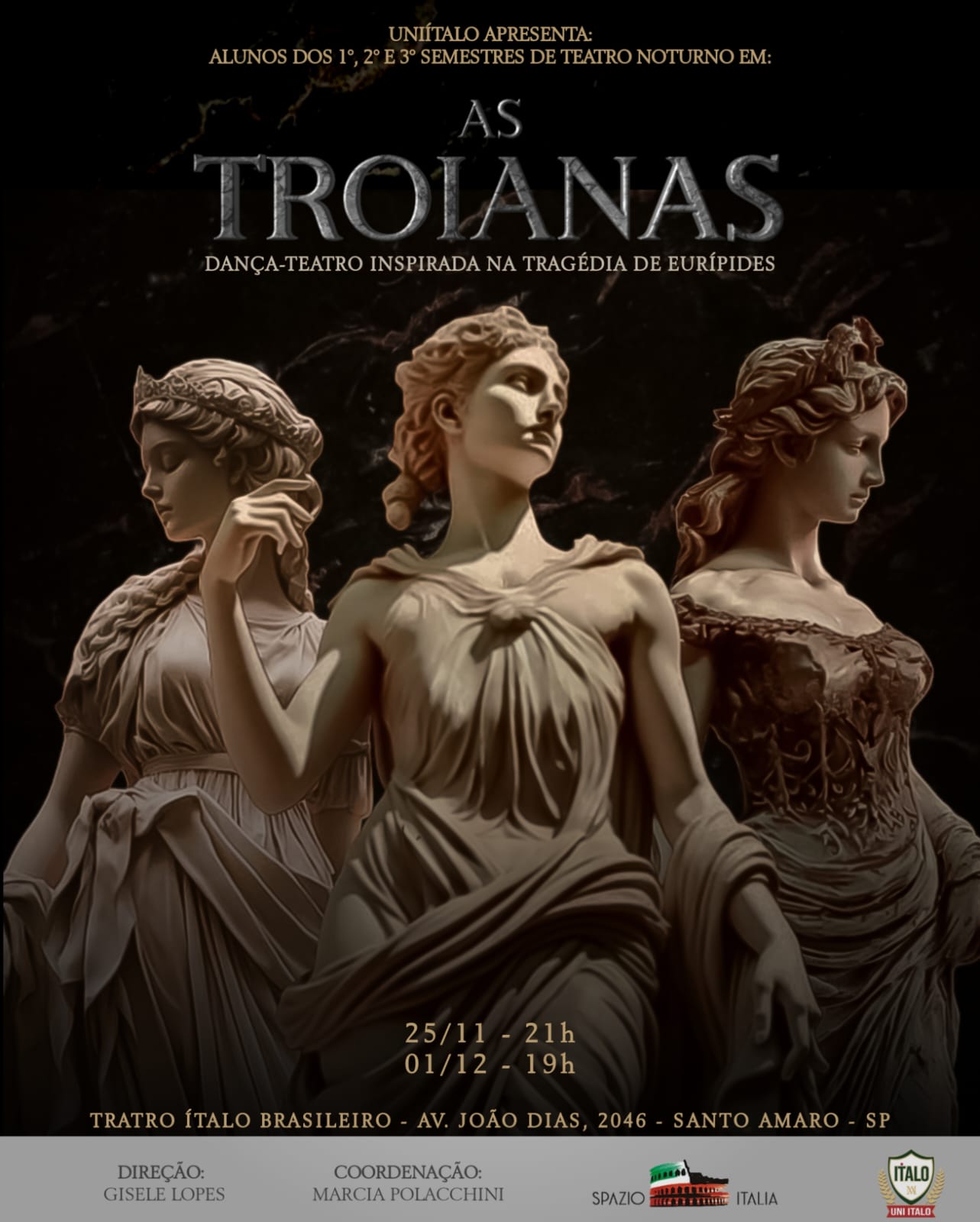 Arte de divulgação de As Troianas