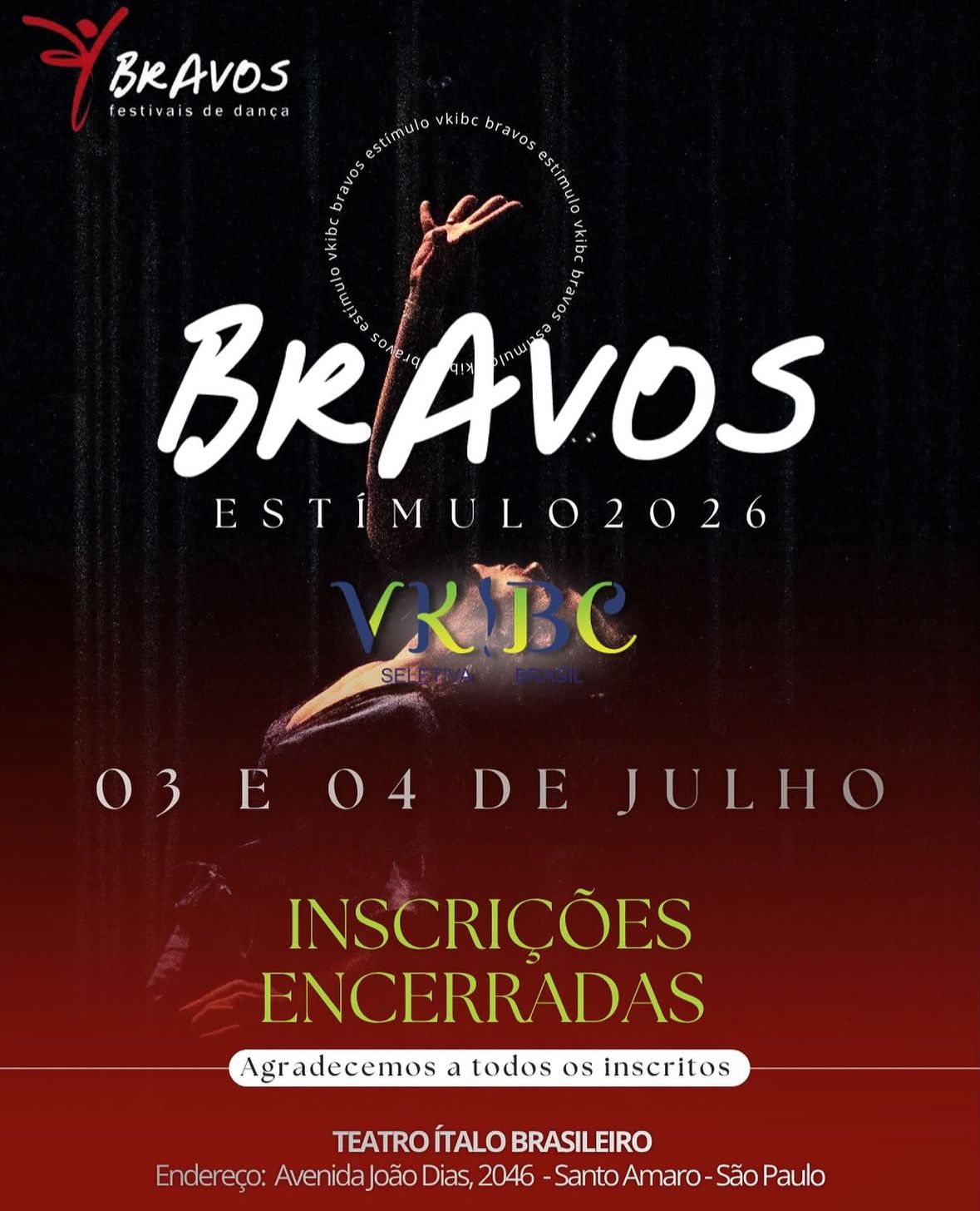 Arte de divulgação de BRAVOS Estímulo 2026