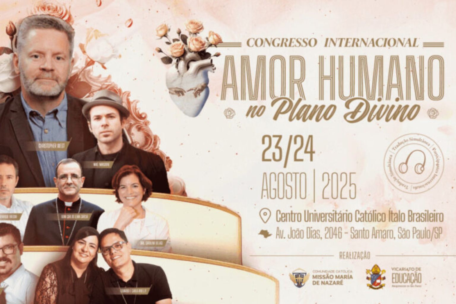 Arte de divulgação de Congresso Internacional Amor Humano no Plano Divino