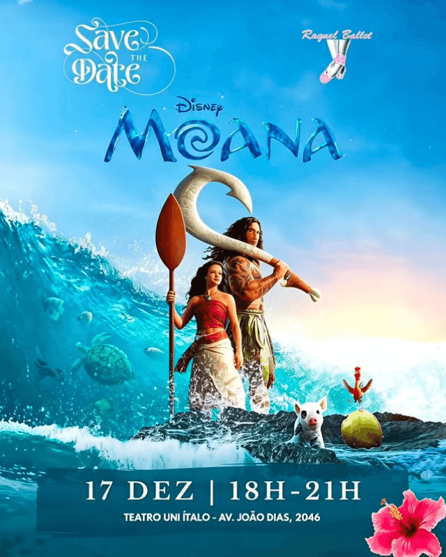 Arte de divulgação de Moana | Raquel Ballet