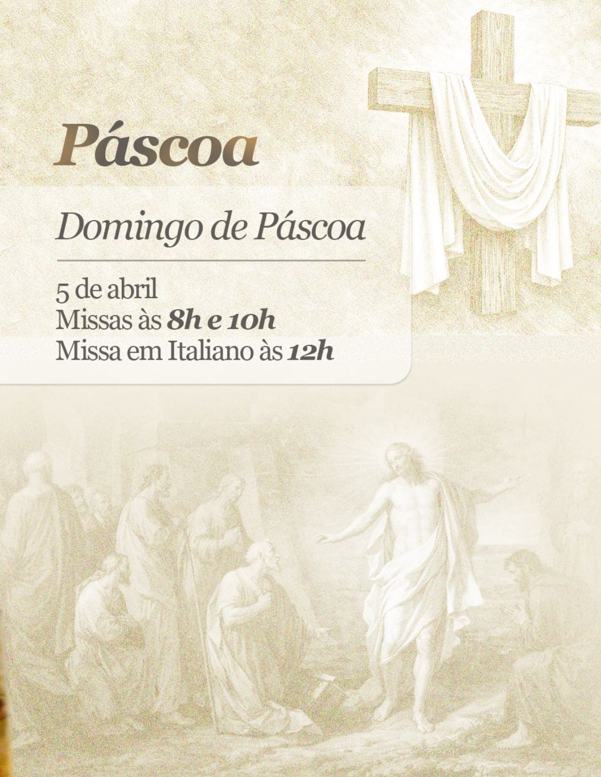 Arte de divulgação de Páscoa da Ressurreição do Senhor