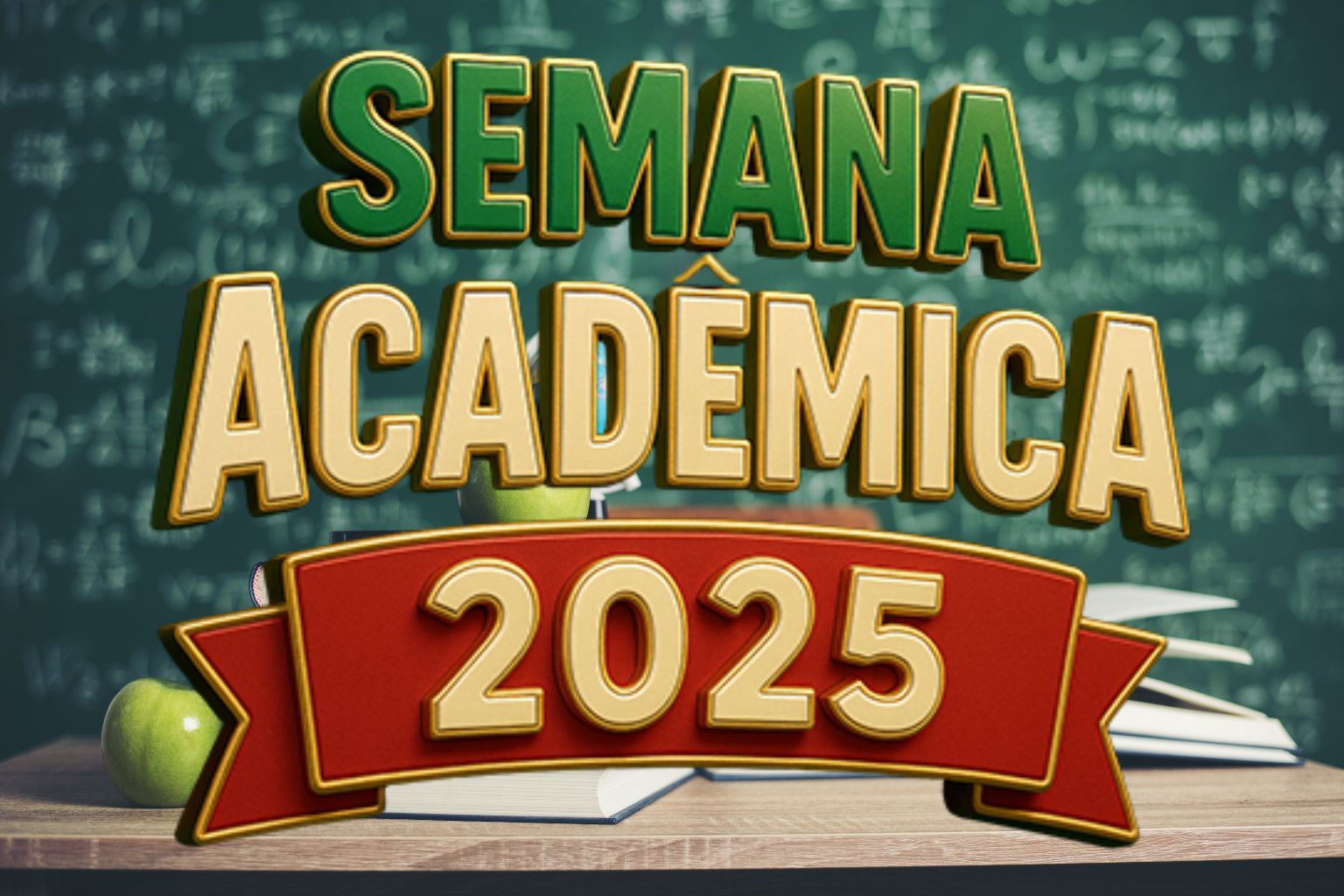 Arte de divulgação de Semana Acadêmica 2025