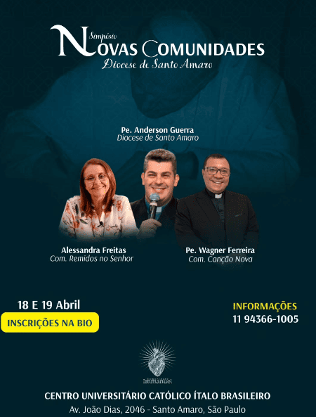 Arte de divulgação de Simpósio de Novas Comunidades – Diocese de Santo Amaro