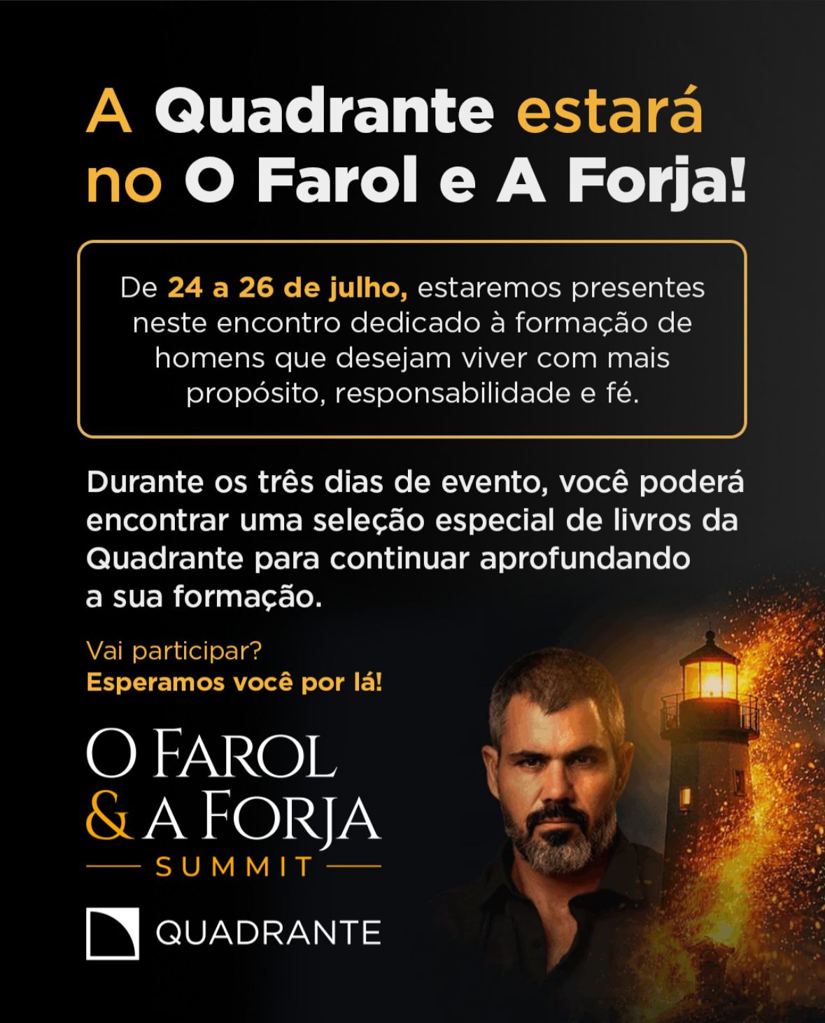 Arte de divulgação de Summit | O Farol e a Forja