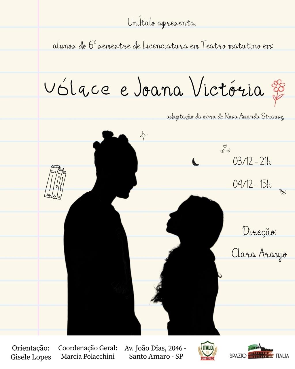 Arte de divulgação de Uólace e Joana Victória